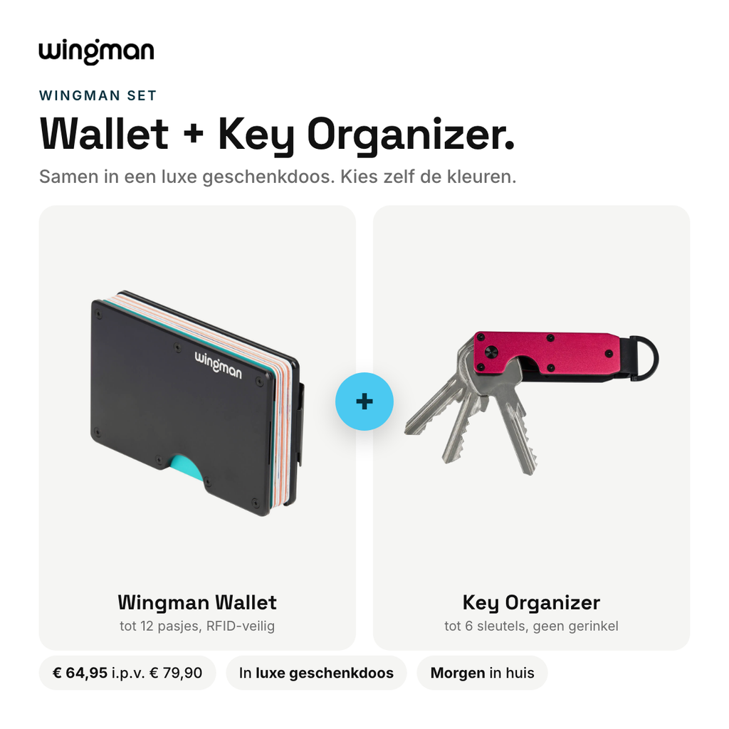 Wingman Set: Wingman Wallet en Key Organizer in luxe geschenkdoos