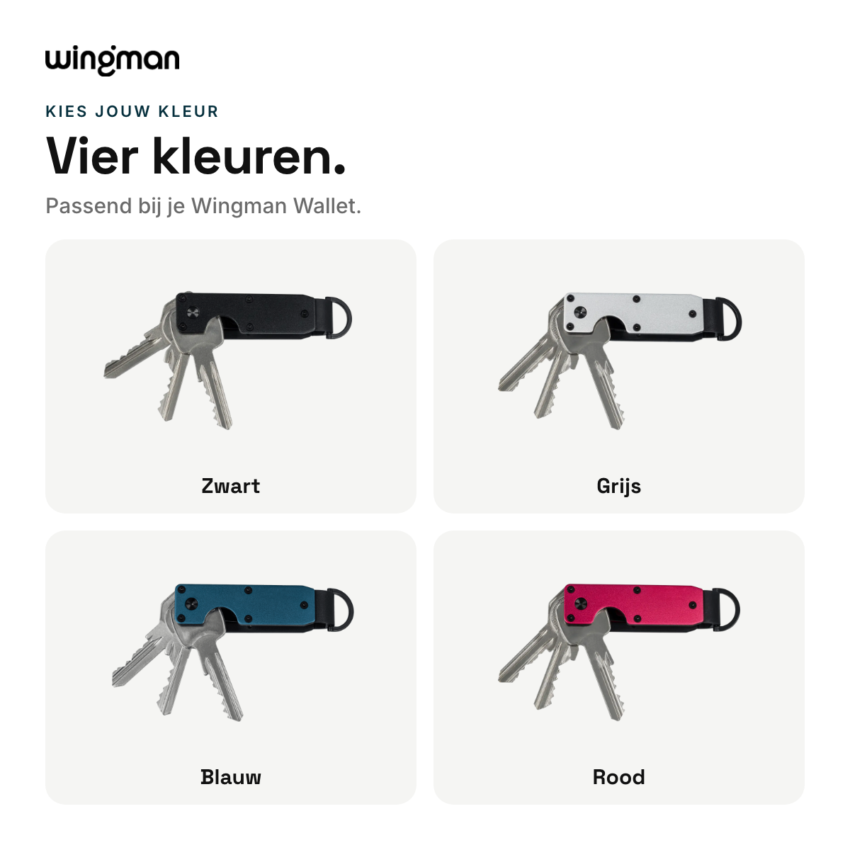Wingman Key Organizer in vier kleuren