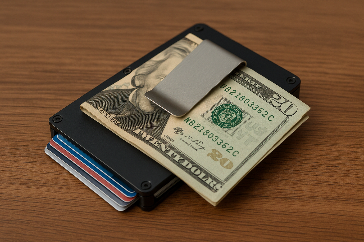 Pasjeshouder met geldclip