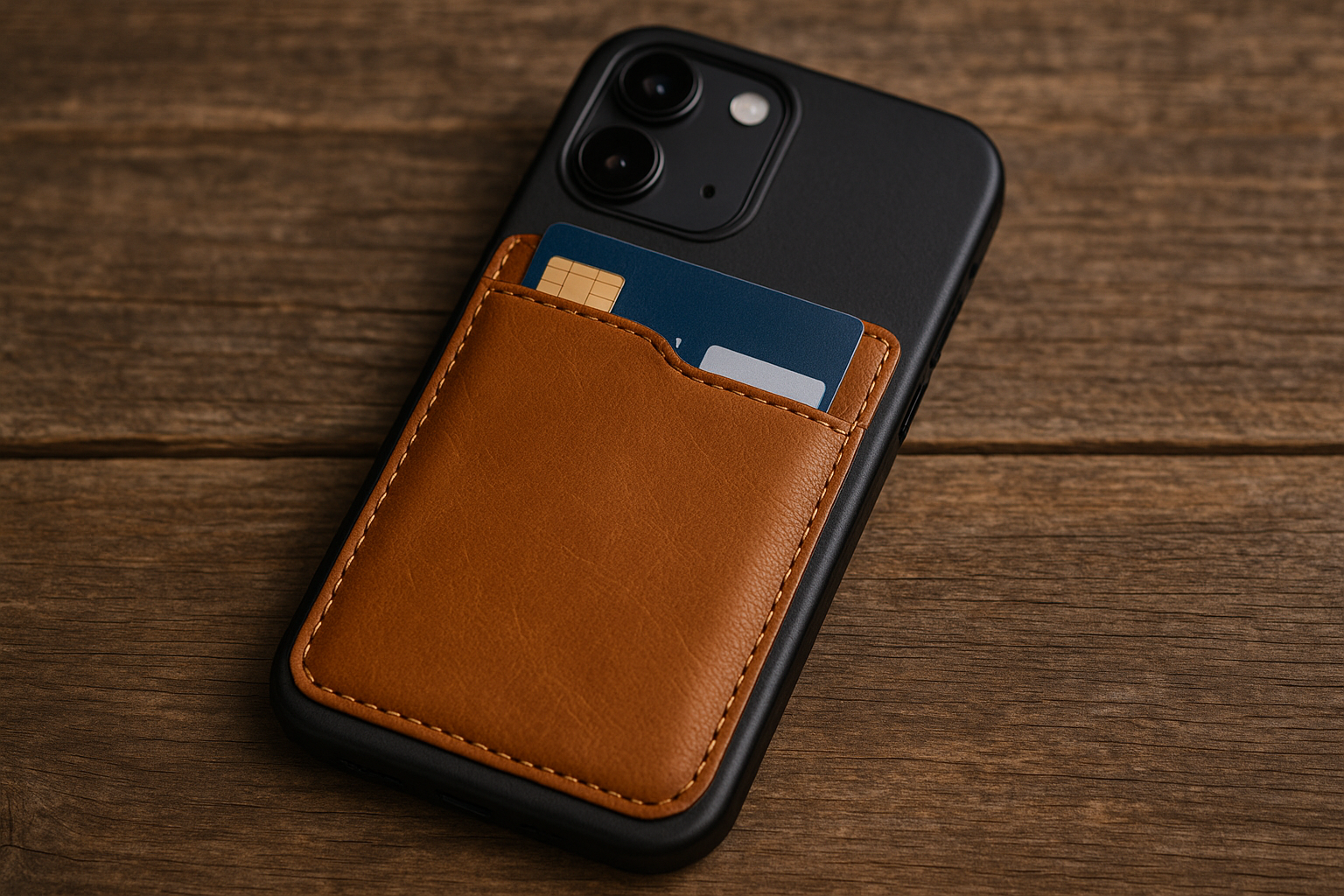 Iphone 17 hoesje met pasjeshouder leer