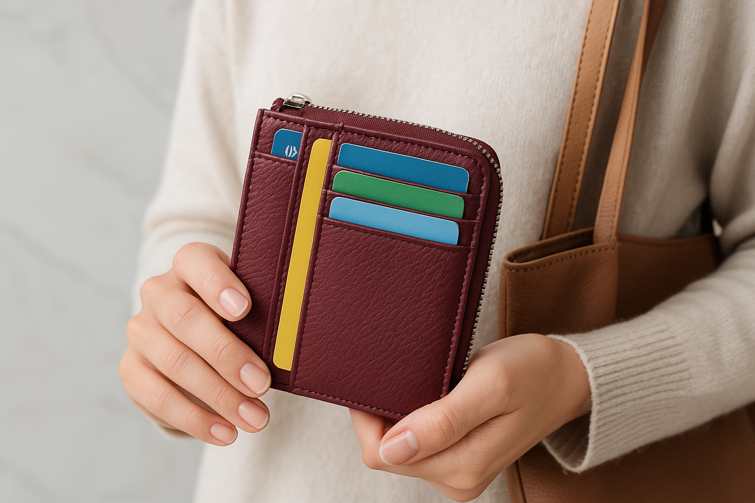 Pasjeshouder dames met rits